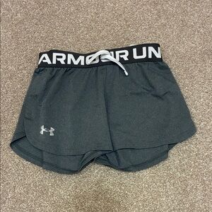 Under Armour Women's Black Athletic Shorts with Logo Waistband